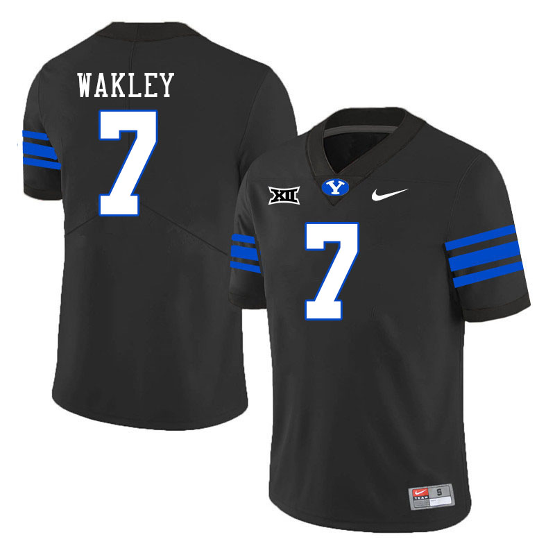 Men #7 Crew Wakley BYU Cougars College Football Jerseys Stitched Sale-Black